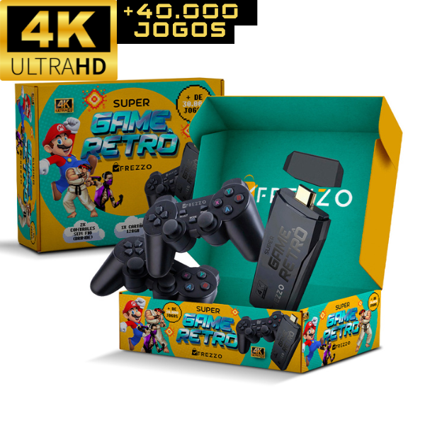 Super Game Retrô℗ 4K HD 40.000 Jogos + (2 Controles de Brinde)