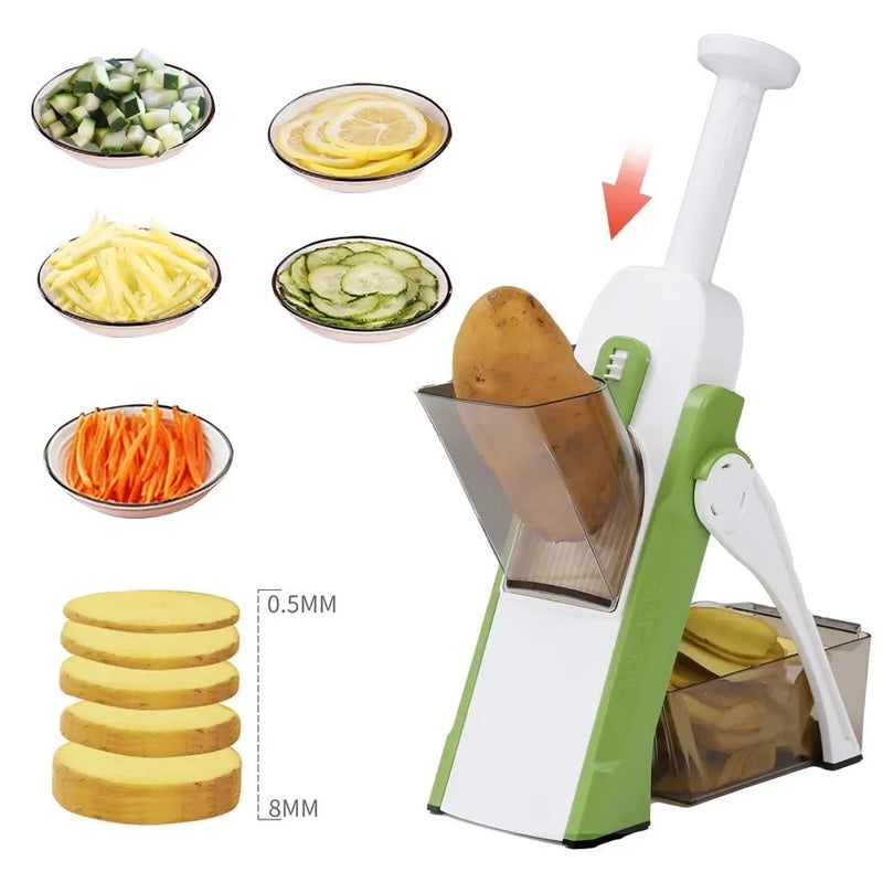 Cortador de legumes multi funções 

Multifunctional Sly Cutter with 5 Functions: Ideal for Cutting Potatoes, Vegetables and Vegetables with High Quality and Efficiency